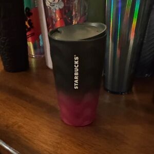 Starbucks Black and Pink textured Ombre ceramic hot cup